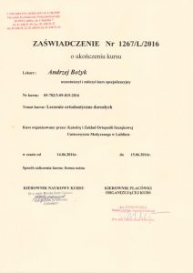 Andrzej Bożyk Ceryfikat