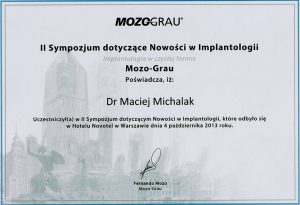 II sympozjum nowości w implantologii Maciej Michalak