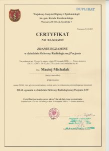 certyfikat Maciej Michalak